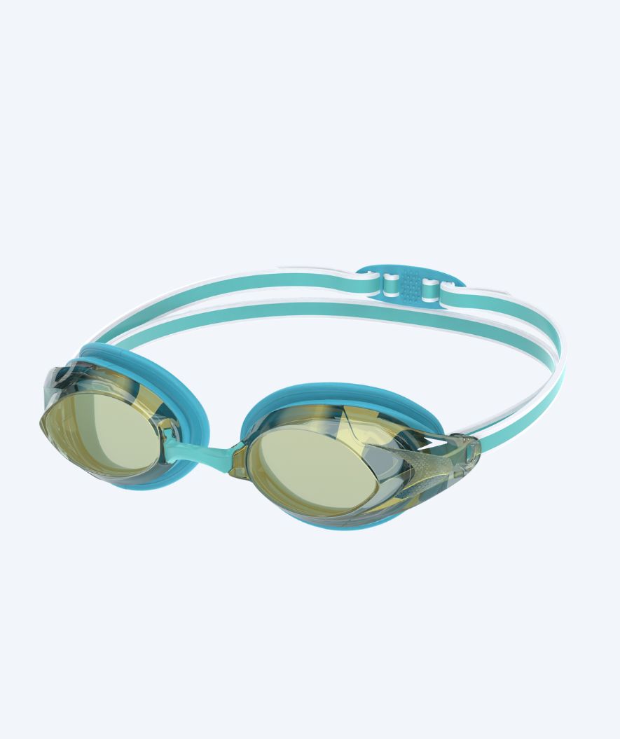 Speedo Elite zwembril voor vrouwen - Vanquisher 3.0 Mirrored - Turkoois/goud