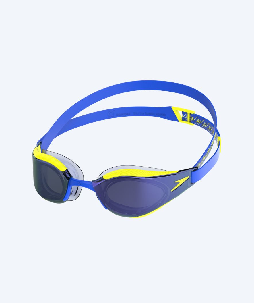 Speedo Elite zwembril - Fastskin Hyper Elite Mirror - Geel/blauw