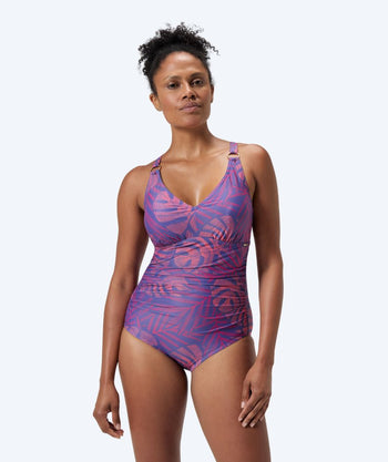 Speedo dames badpak - Shaping Printed - Paars/oranje
