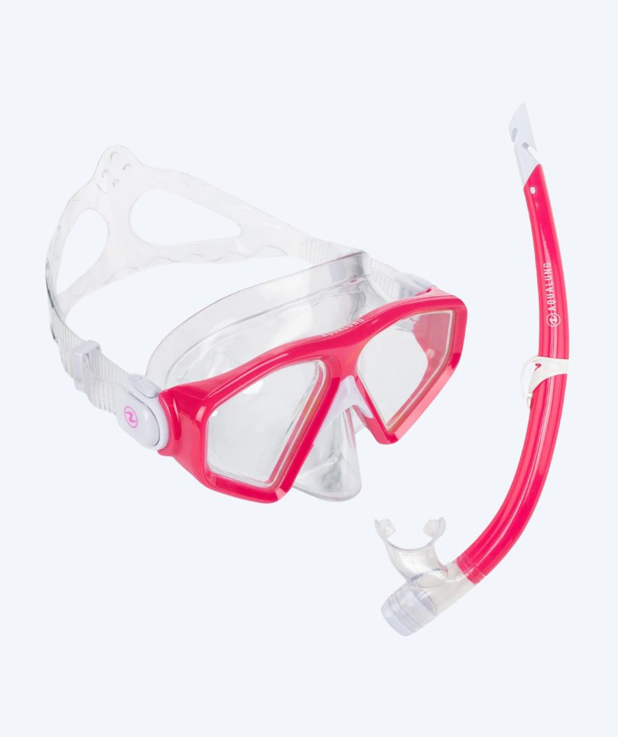 Aqualung Combo snorkelset voor volwassenen - Saturn - Helder/lichtroze