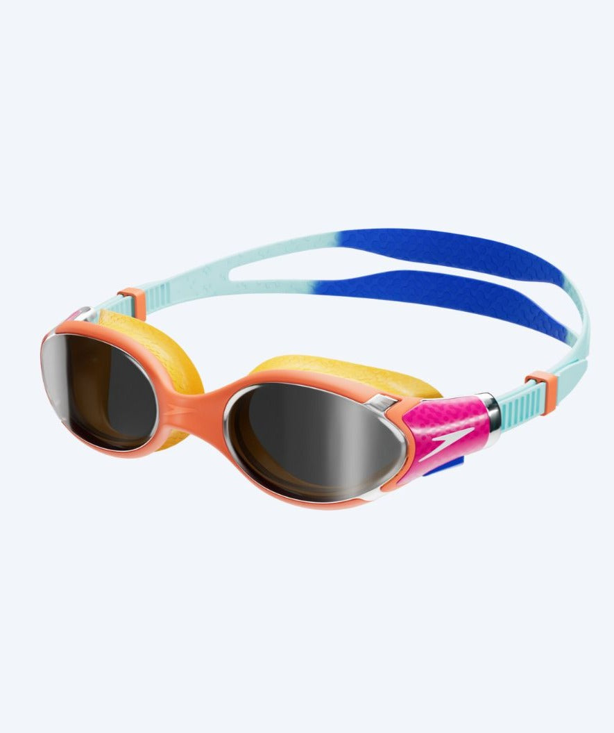 Speedo zwembril voor kinderen (6-14) - Biofuse 2.0 Mirror - Oranje/donkerblauw