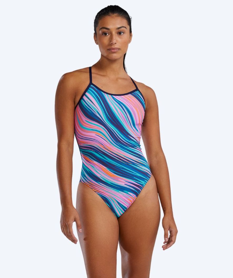 TYR dames badpak - Riptidal Trinityfit - Roze/Blauw