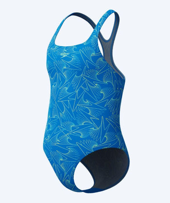 Speedo meisjes badpak - Hyperboom Allover Medalist - Blauw/Groen