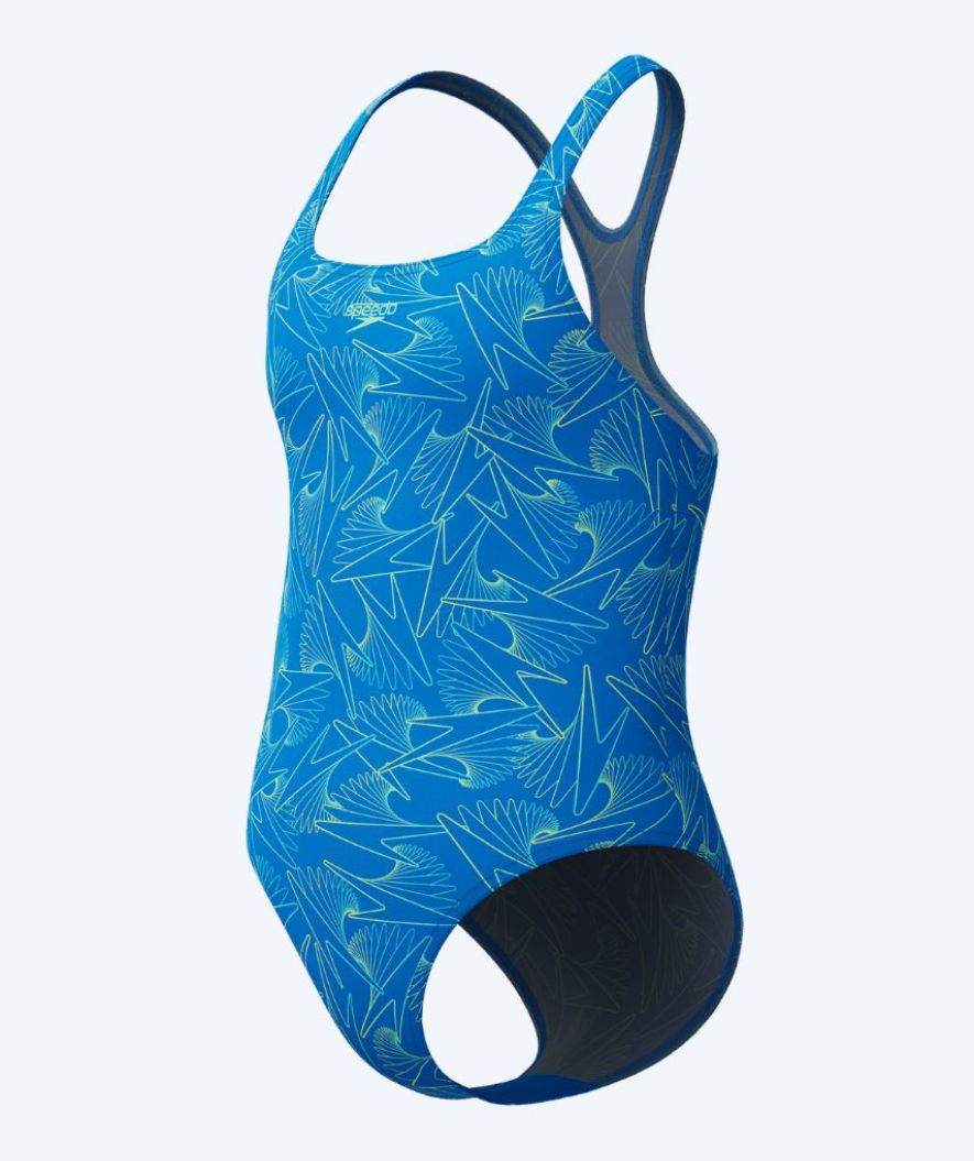 Speedo meisjes badpak - Hyperboom Allover Medalist - Blauw/Groen