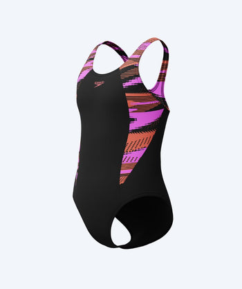 Speedo meisjes badpak - Hyperboom Splice Muscleback - Zwart/roze
