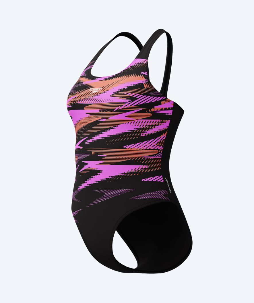 Speedo dames badpak - Hyperboom Placement Muscleback - Zwart/Roze