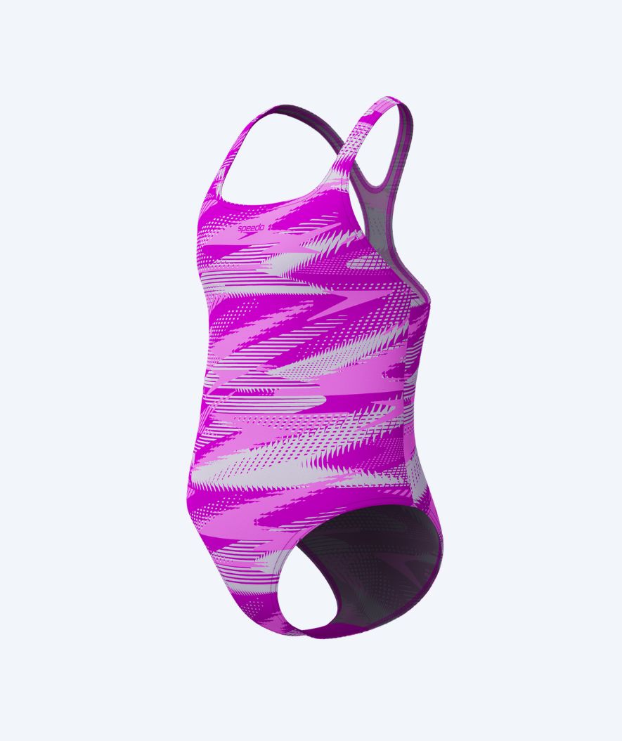 Speedo meisjes badpak - Hyperboom Allover Medalist - Lichtroze/Paars
