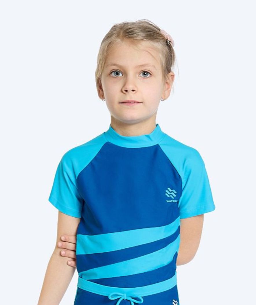 Watery UV-shirt voor kinderen - Manami Korte Mouw Rashguard - Atlantic Blue