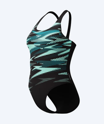 Speedo dames badpak - Hyperboom Placement Muscleback - Zwart/turkoois