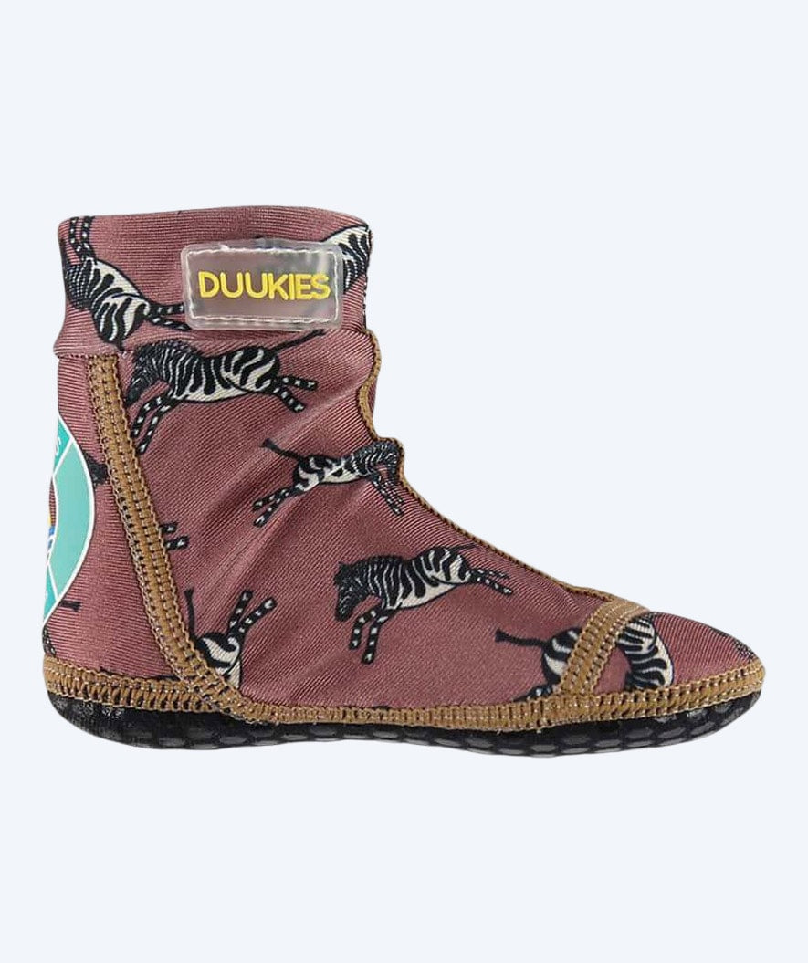 Duukies kind zwemsokken - Zebra - Donkerrood