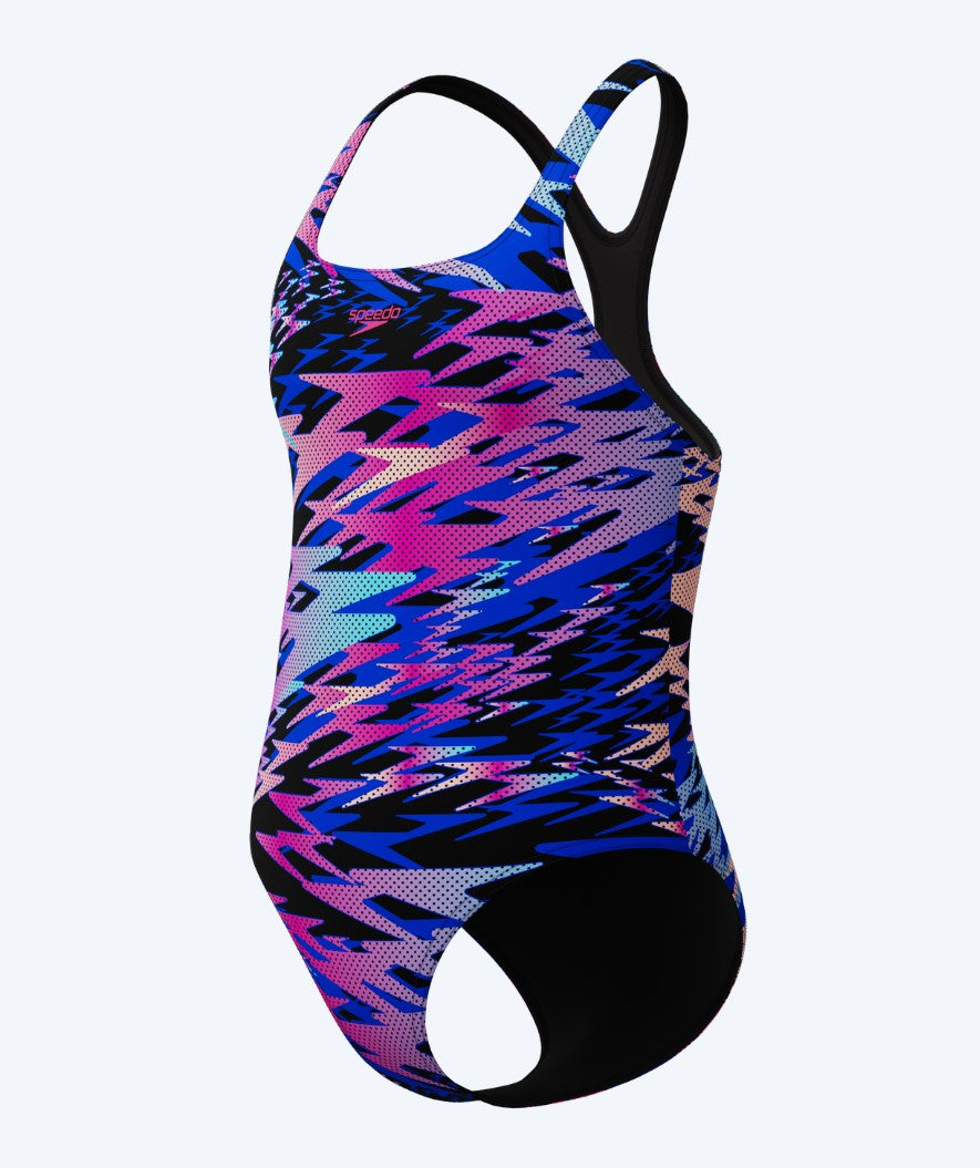 Speedo badpakken voor meisjes - Hyperboom Print Medalist - Blauw/roze