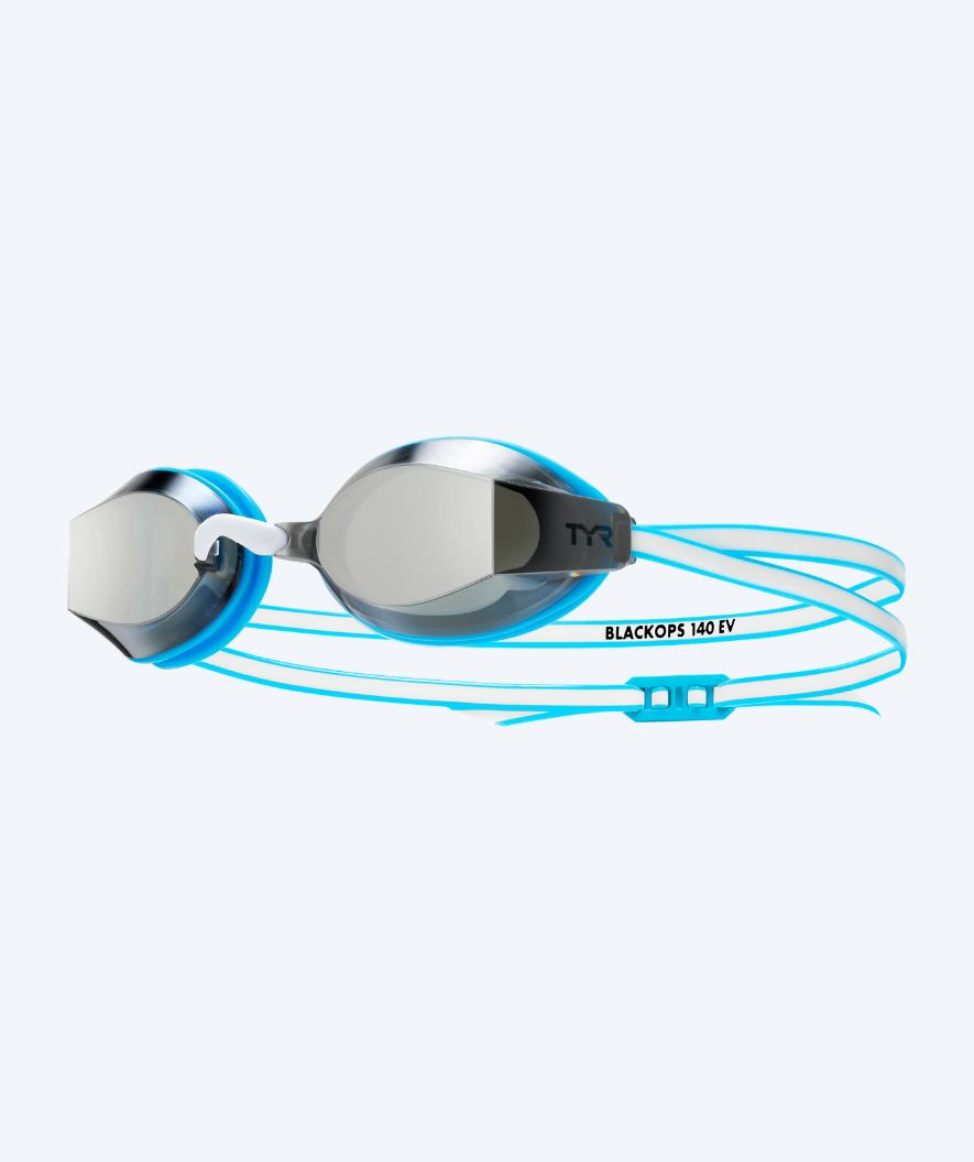 TYR zwembril voor vrouwen - Blackops 140 EV Mirrored - Blauw/wit