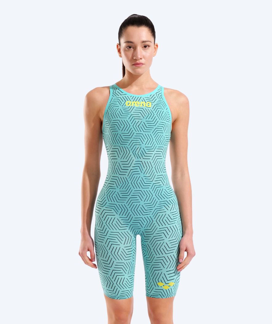 Arena wedstrijdbadpak voor vrouwen - Carbon Air 2 - Blauw/geel