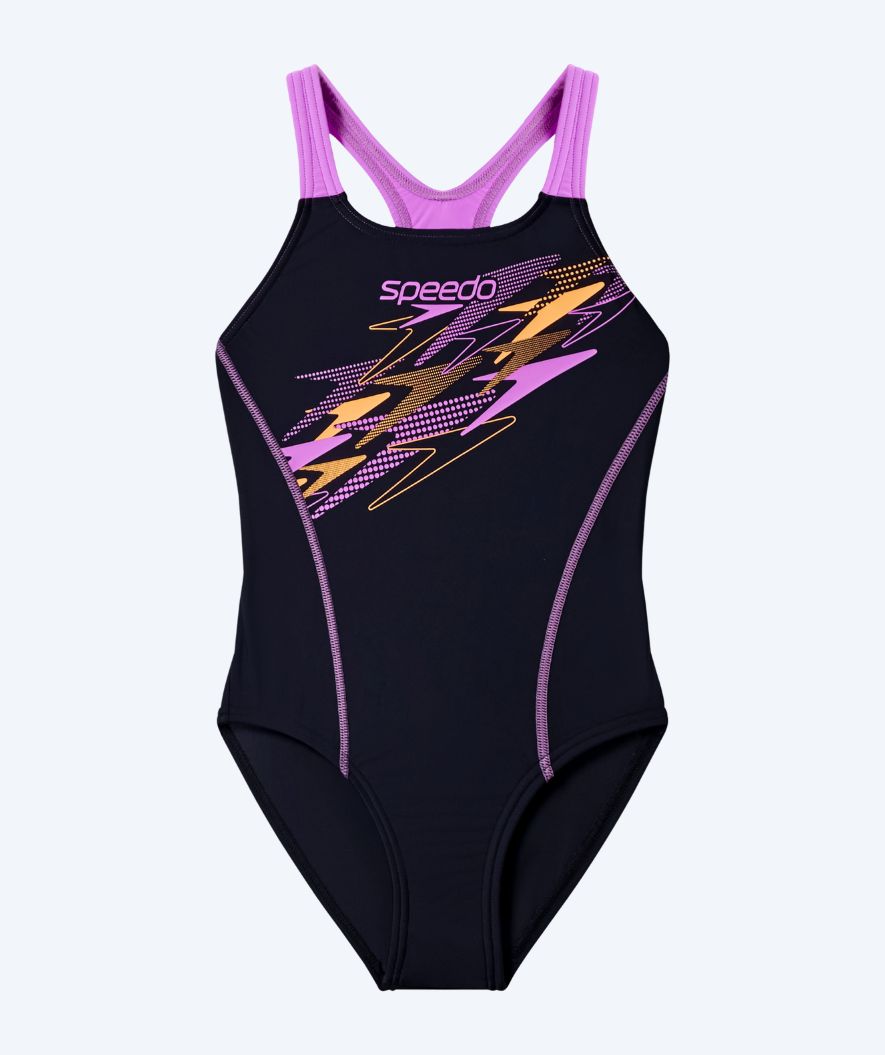 Speedo meisjes badpak - Medley Logo Medalist - Zwart/Paars