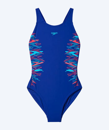 Speedo meisjes badpak - Placement Muscleback - Donkerblauw/Lichtblauw