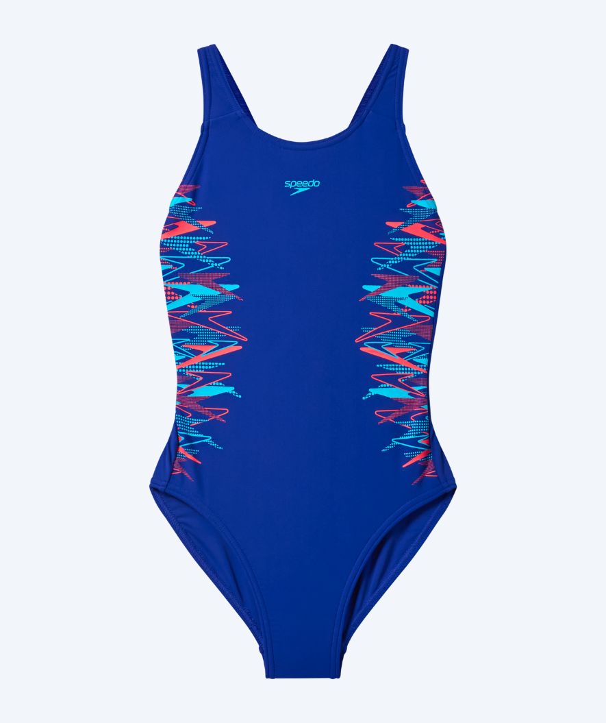 Speedo meisjes badpak - Placement Muscleback - Donkerblauw/Lichtblauw
