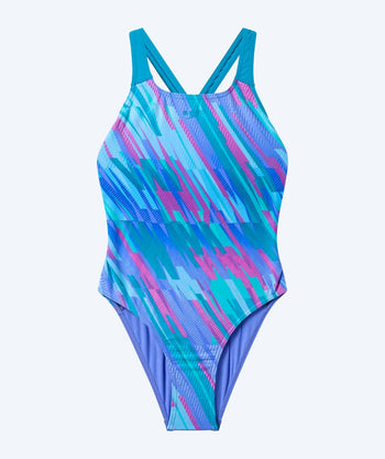Speedo meisjes badpak - Print Powerback - Paars/Blauw