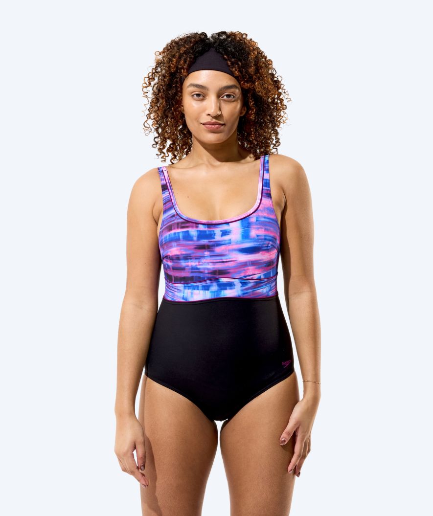 Speedo dames badpak - Contour Eclipse - Zwart/Paars