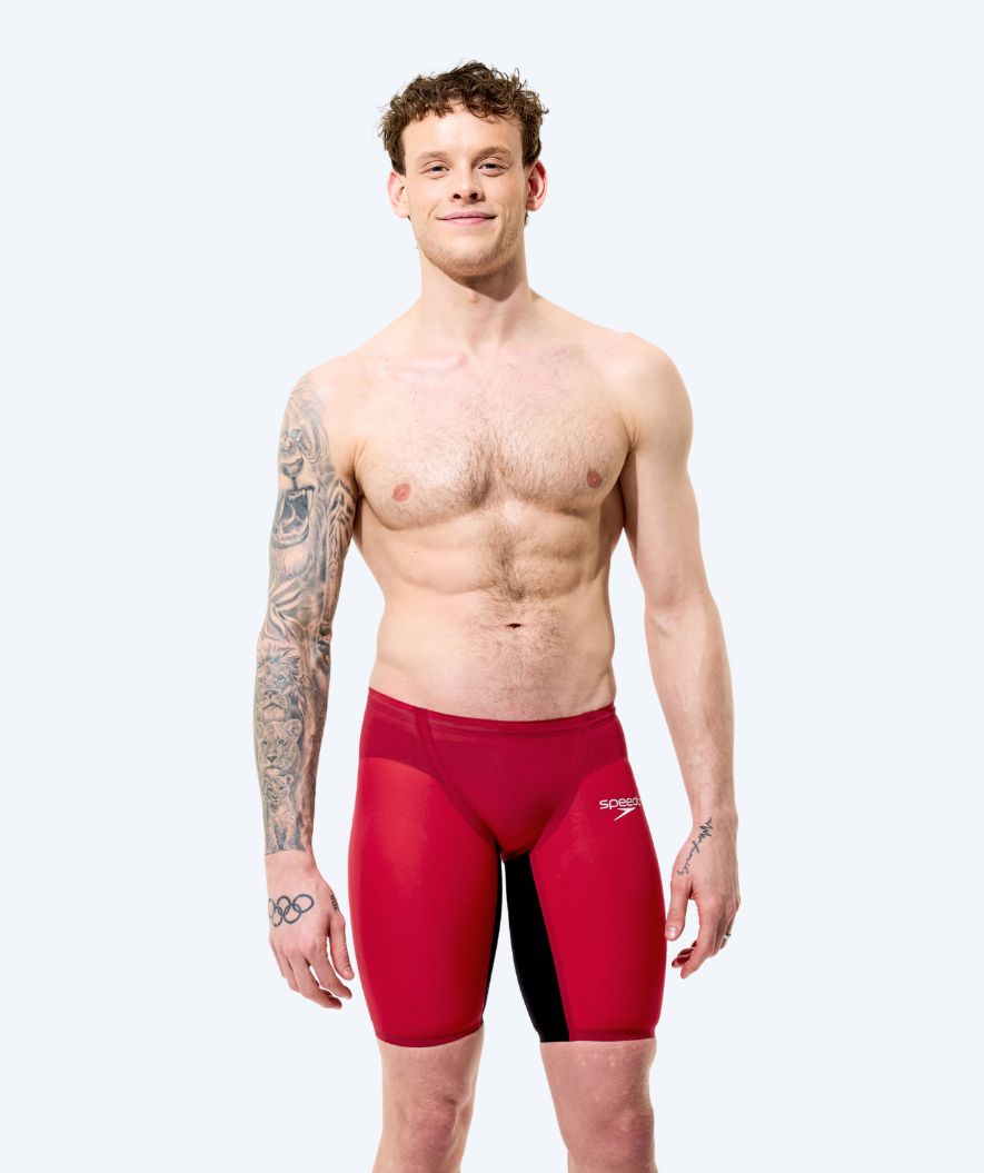 Speedo heren wedstrijd zwembroek - LZR Pure Valor 2.0 - Donkerrood/Zwart