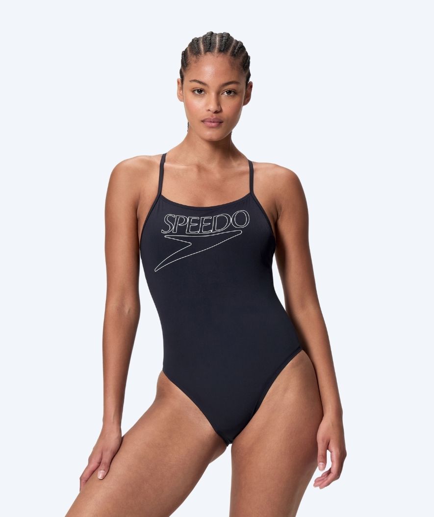 Speedo dames badpak - Endurance Logo Thin Strap - Zwart