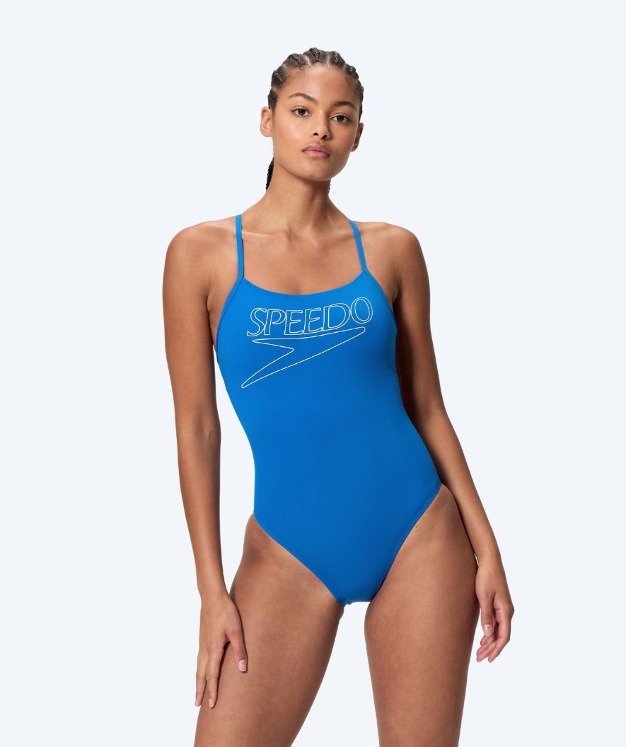 Speedo dames badpak - Endurance Logo Thin Strap - Lichtblauw