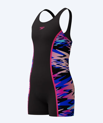 Speedo meisjes badpak met pijpjes - Hyperboom Splice Muscleback - Zwart/Roze/Multi