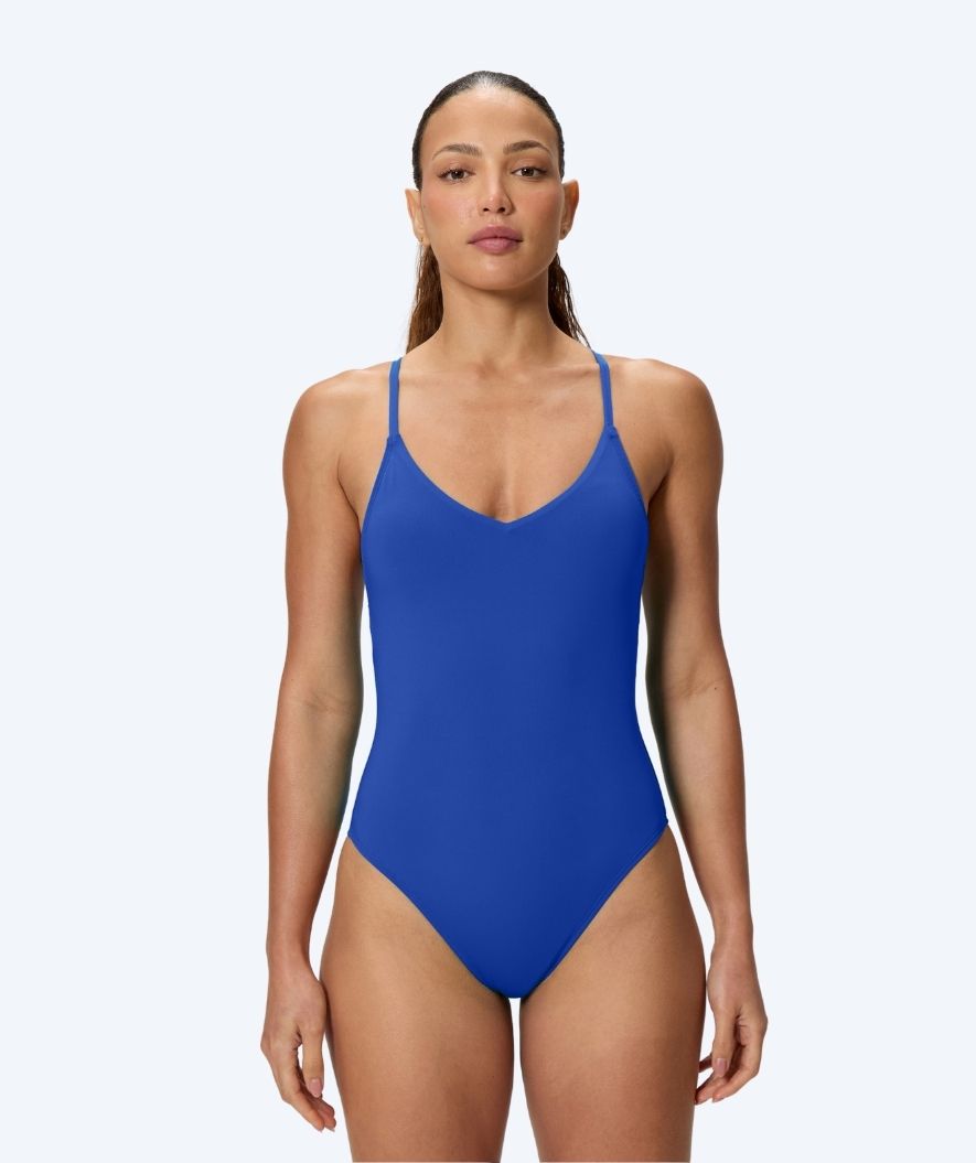 Speedo dames badpak - Solid V-Neck - Blauw