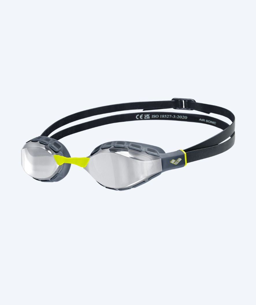 Arena Elite zwembril - Air Sonic Mirror - Donkergrijs/Geel