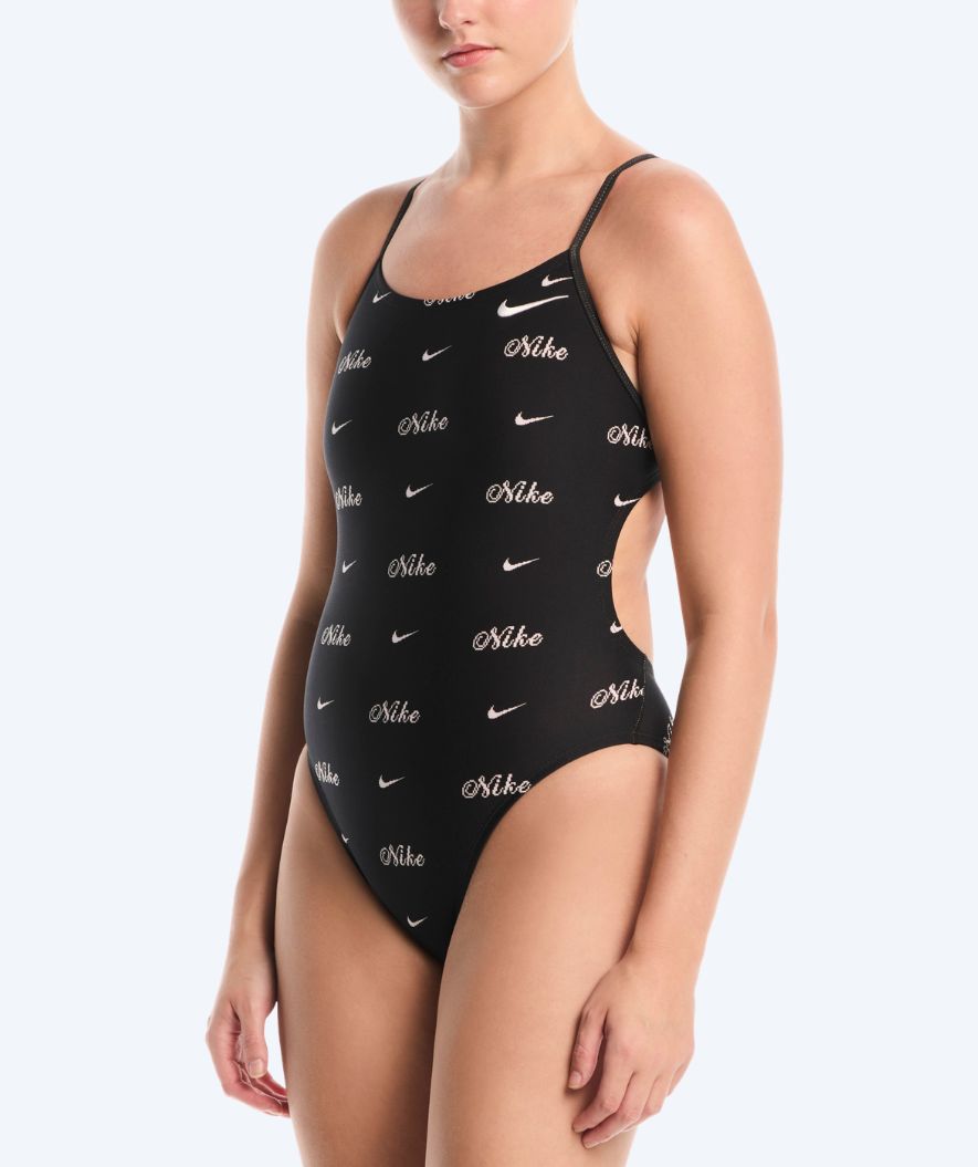 Nike badpakken voor vrouwen - Hydrastrong Print Cutout - Zwart/Wit