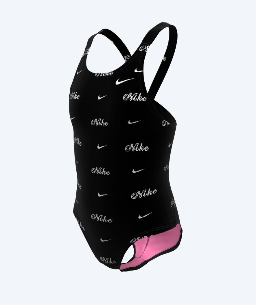 Nike badpakken voor meisjes - Hydrastrong Print Fastback - Zwart/Wit