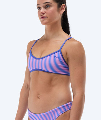 TYR bikinitop voor vrouwen - Durafast Elite Trinity Bezold - Lichtroze/blauw