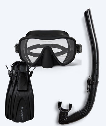 Watery snorkelset voor volwassenen (vanaf 15 jaar) - Coast/Itzel/Skipper - Zwart