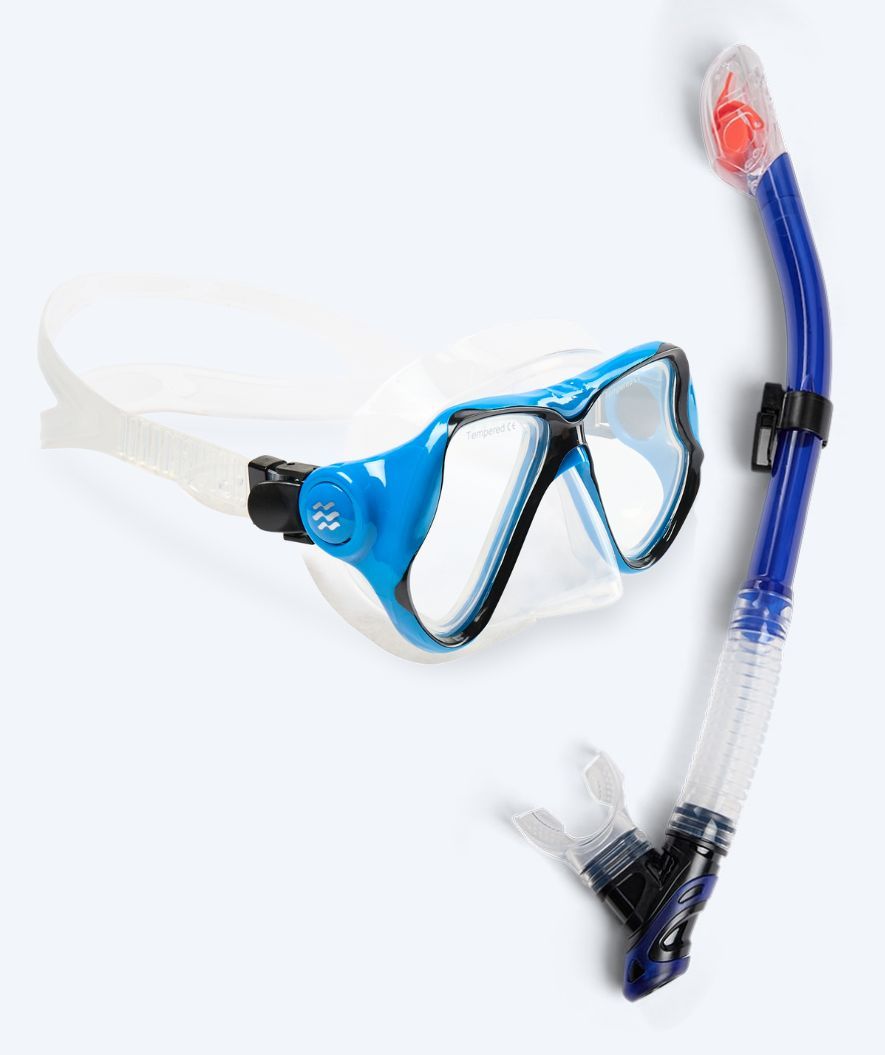 Watery volwassenen Combo snorkelset - Hudson Full-Dry - Blauw