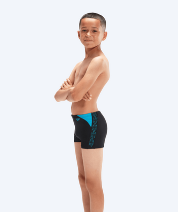 Speedo jongens zwemboxers - Hyperboom Splice - Zwart/blauw