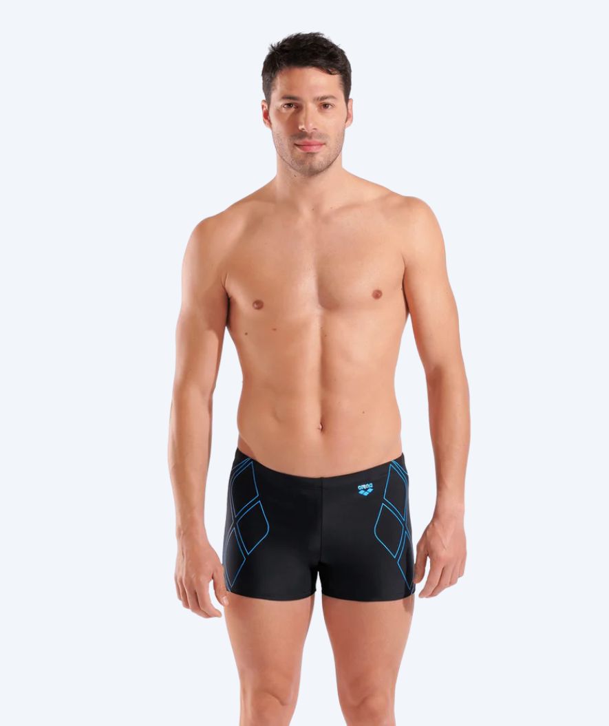Arena zwemboxers voor mannen - Graphic - Zwart/lichtblauw