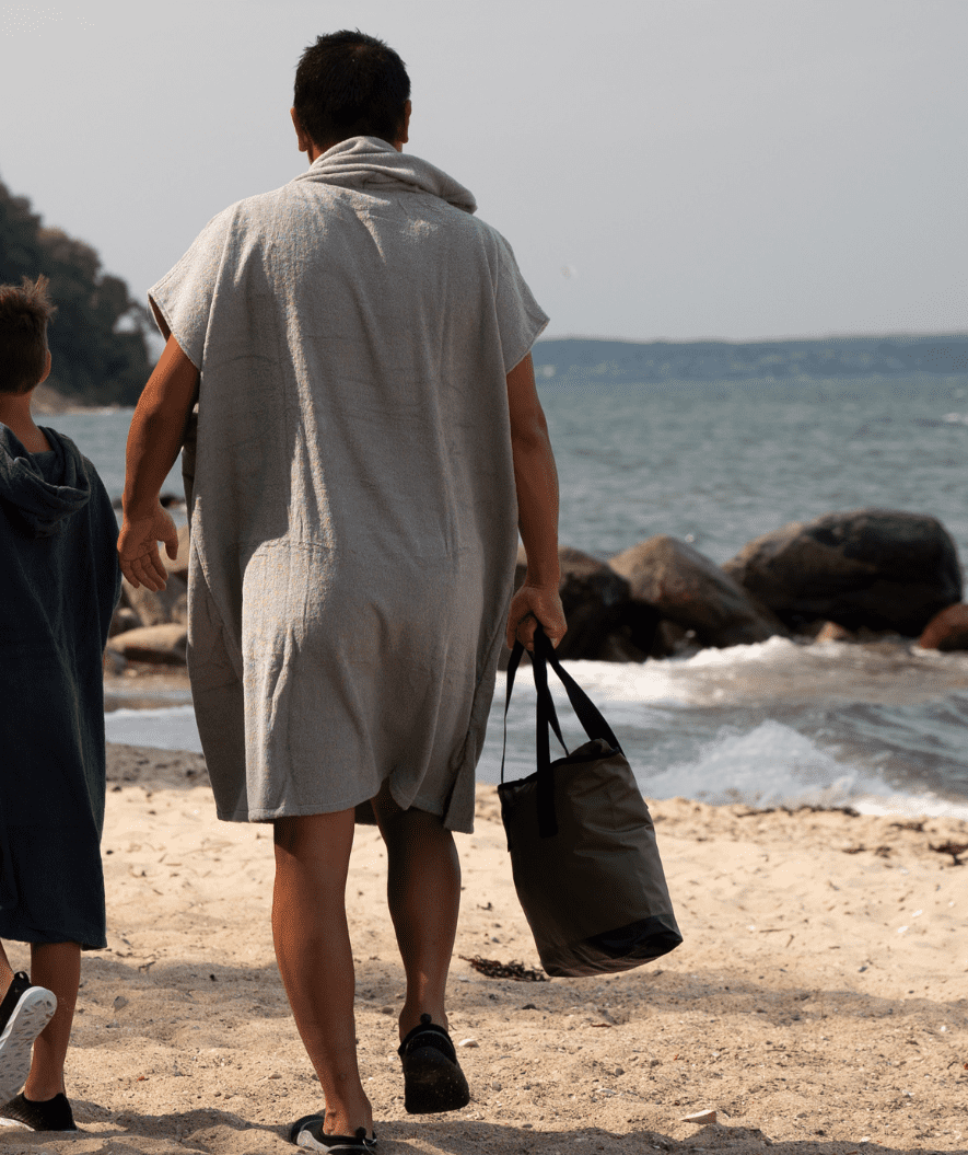 Watery volwassenen badponcho - Katoen - Zwart