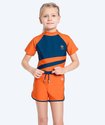 Watery UV-zwembroek voor kinderen - Manami - Oranje/blauw