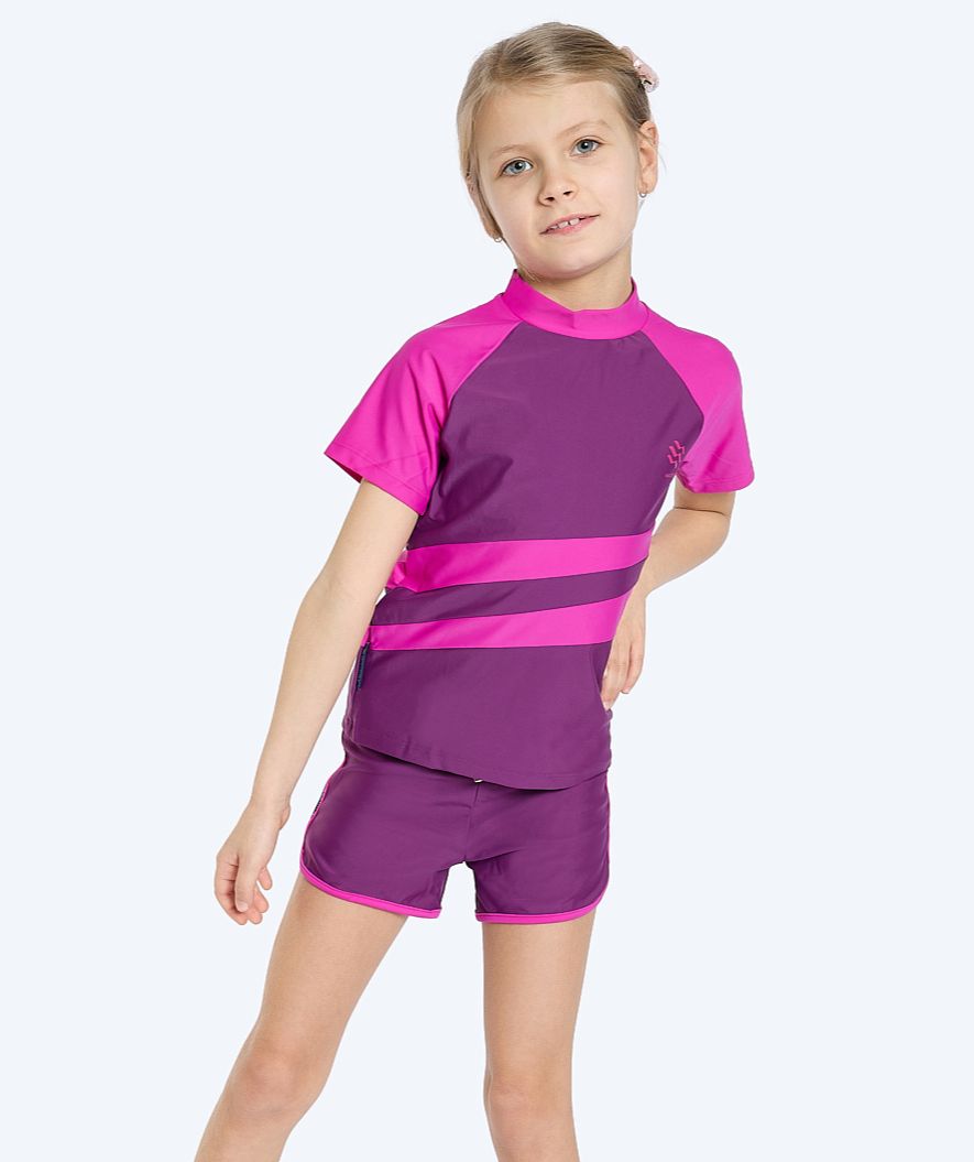 Watery UV-shirt voor kinderen - Manami Korte Mouw Rashguard - Paars