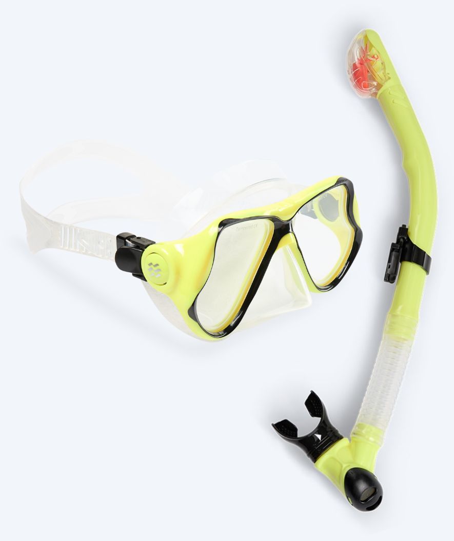 Watery Combo snorkelset voor volwassenen - Hudson Full-dry - Geel