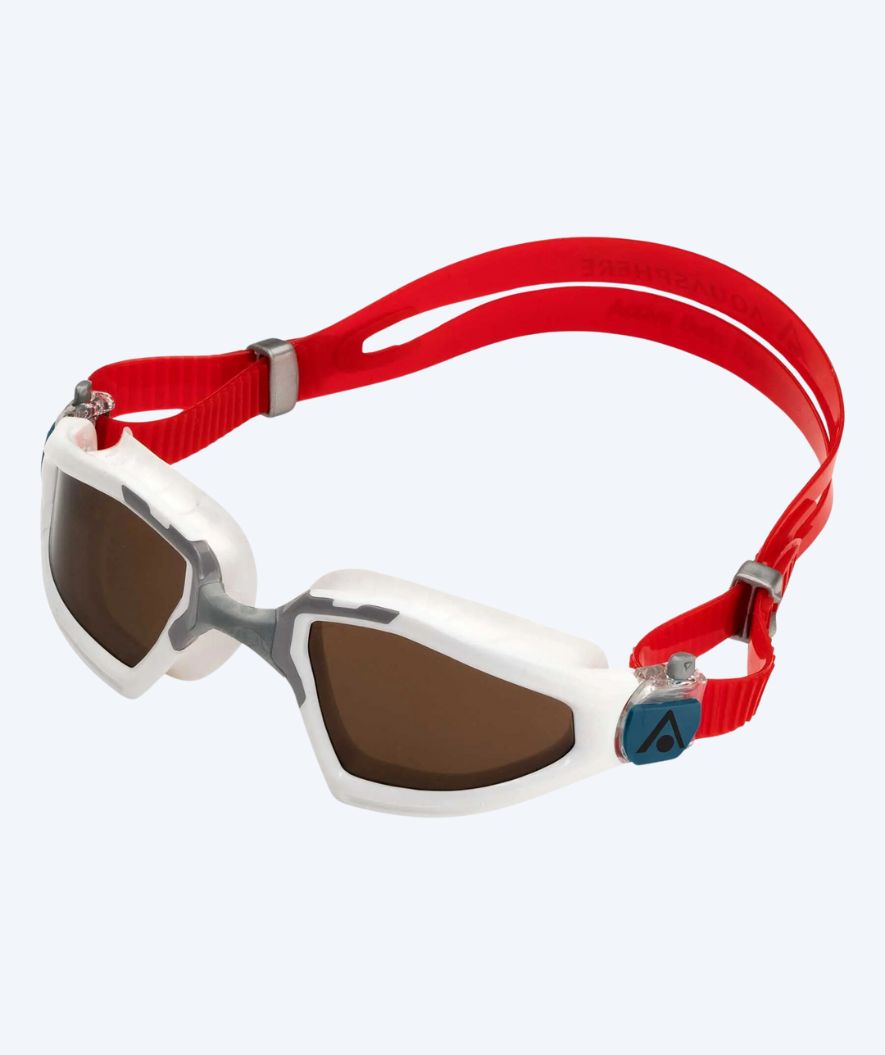 Aquasphere training zwembril - Kayenne Pro - Rood/wit (Smoke lens)