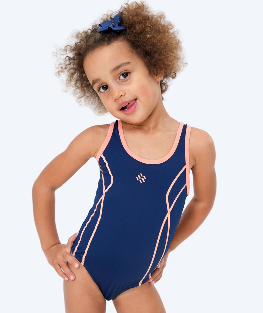 Watery meisjes badpak - Hurley - Donkerblauw/Oranje
