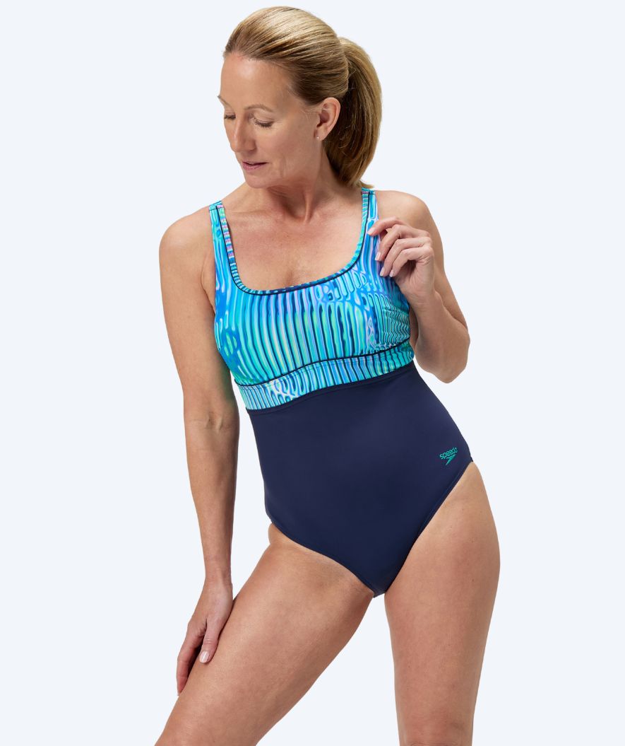 Speedo badpakken voor vrouwen - Shaping ContourEclipse - Donkerblauw/turkoois