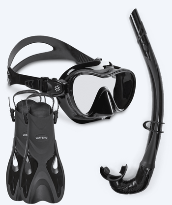 Watery snorkelset voor kinderen - Fisher/Cliff - Zwart