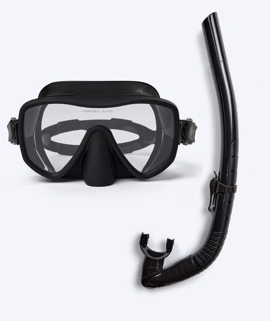 Watery Combo snorkelset voor volwassenen (vanaf 15 jaar) - Coast/Itzel - Zwart