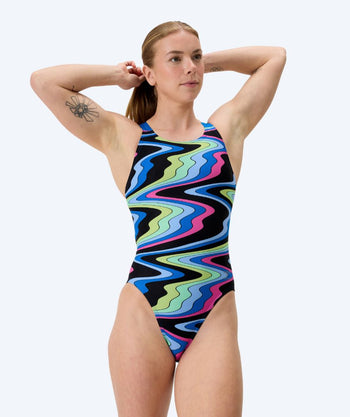 Speedo badpakken voor vrouwen - Printed Leaderback - Zwart/blauw