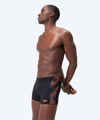 Speedo heren zwemboxers - Tech Panel - Zwart/rood