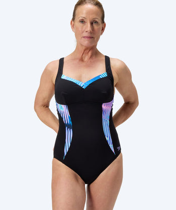 Speedo badpakken voor vrouwen - Shaping Printed LunaElustre - Zwart/turkoois