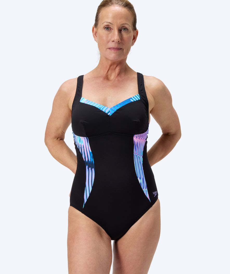 Speedo badpakken voor vrouwen - Shaping Printed LunaElustre - Zwart/turkoois