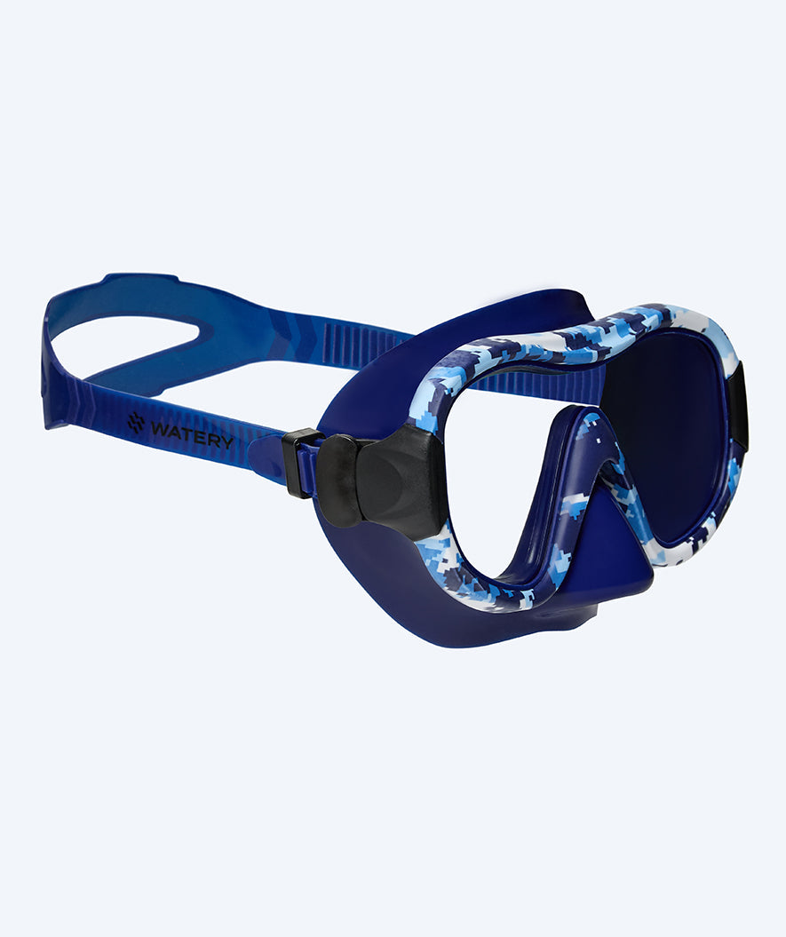 Watery duikbril voor volwassenen (vanaf 12 jaar) - Rudder Camo - Donkerblauw