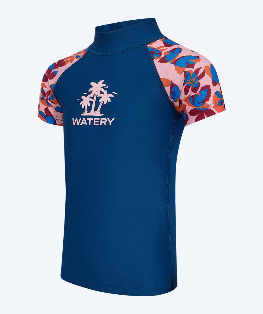 Watery UV-shirt voor kinderen - Osiris Korte Mouw Rashguard - Lichtroze/donkerblauw